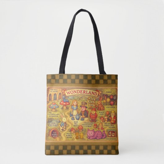 Whimsical Alice in Wonderland Kaart Draagtas (Voorkant)