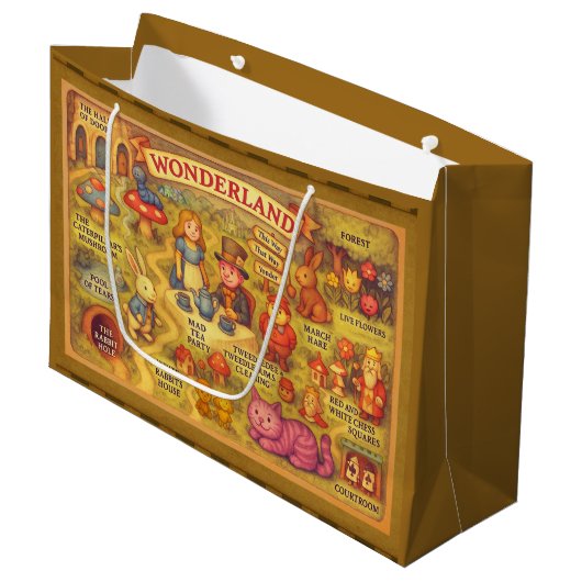Whimsical Alice in Wonderland Kaart Groot Cadeauzakje (Voorkant Gekanteld)