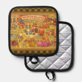 Whimsical Alice in Wonderland Kaart Pannenlap (Voorkant / Achterkant)