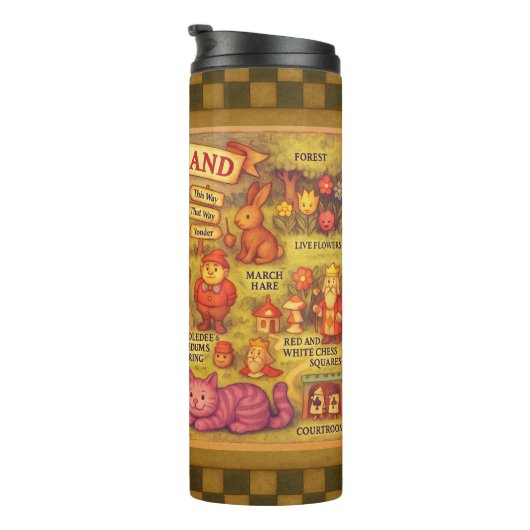 Whimsical Alice in Wonderland Kaart Thermosbeker (Geroteerd rechts)