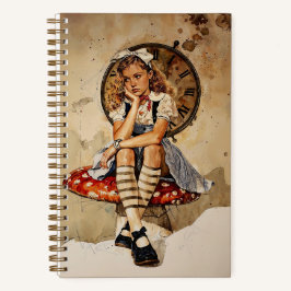 Whimsical Alice in Wonderland  Mushroom Notitieboek