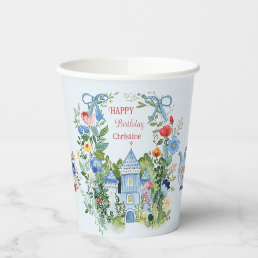 Whimsical Alice in Wonderland Verjaardag Papieren  Papieren Bekers (Links)