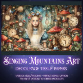 Whimsical Alice Steampunk Mushrooms Tissuepapier