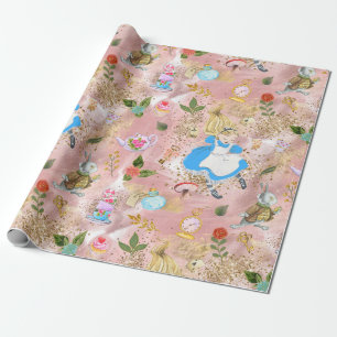 Whimsical Alice's avonturen in Wonderland Blush Cadeaupapier