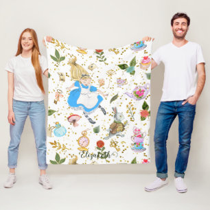 Whimsical Alice's avonturen in Wonderland Glitter Fleece Deken