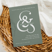 Whimsical Ampersand | Sage Green Wedding Kaart