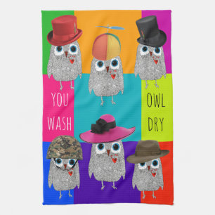 Whimsical and Cute Wise Owl Kitchen Towel Theedoek