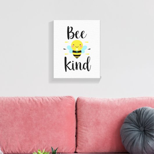 Whimsical and Kind Bee Illustration Canvas Afdruk (Insitu (Woonkamer))