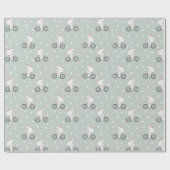 Whimsical and Modern Green Winter Polar Beer Cadeaupapier (Vlak)