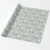 Whimsical and Modern Green Winter Polar Beer Cadeaupapier (Uitgerold)