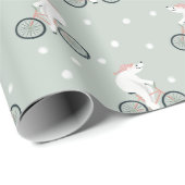 Whimsical and Modern Green Winter Polar Beer Cadeaupapier (Rol Hoek)
