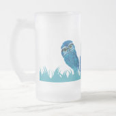 Whimsical and Schattig Blue Burroting Owl Art Matglas Bierpul (Links)