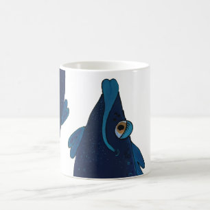 Whimsical and Schattig Fish Artwork in Rich Blues Koffiemok