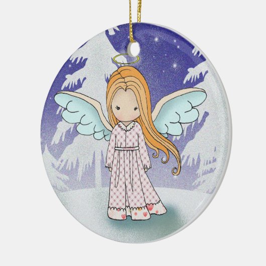 Whimsical Angel kerstversiering Keramisch Ornament (Links)