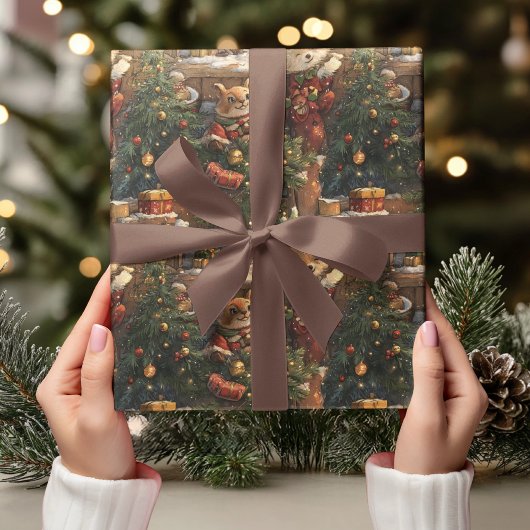 “Whimsical Animal Christmas Cadeaupapier