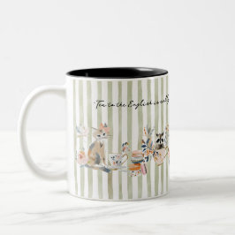 Whimsical Animals Drinking Time Tweekleurige Koffiemok