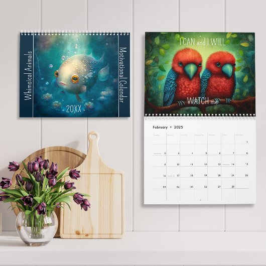 Whimsical Animals Motivatie jaar Inspirerend Kalender