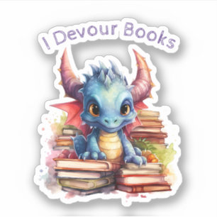 *~* Whimsical AP88 Draak LEZEN verslindend BOEK Sticker