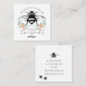 Whimsical Apiary Elegant Honey Bee Logo Imker Vierkante Visitekaartje (Voorkant / Achterkant)