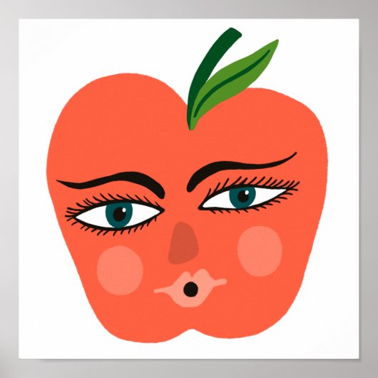 Whimsical Apple Art Poster (Voorkant)