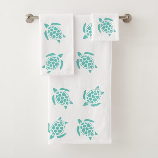 Whimsical Aqua Blue Sea Turtles Motif nautique (En situation)
