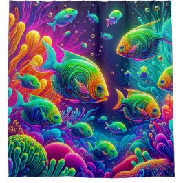 "Whimsical Aquatic Ballet" Douchegordijn