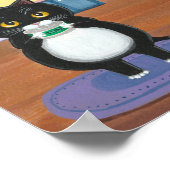 Whimsical Art Funny Black Cat Dog Creationarts Poster (Hoek)