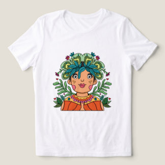 Whimsical Art Girl with Floral Crown Tri-Blend Shirt