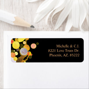 Whimsical Art Nouveau Trees Wedding Address Etiket