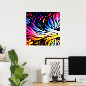 Whimsical Art on a Modern Art Wall Poster (Thuiskantoor)