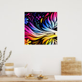 Whimsical Art on a Modern Art Wall Poster (Keuken)