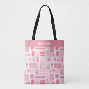 Whimsical Art Supplies patroon roze Draagtas