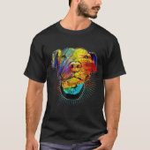 Whimsical Artistic Psychedelic Pitbull T-shirt (Voorkant)