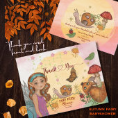 Whimsical Automne Fairy Baby shower Merci Note