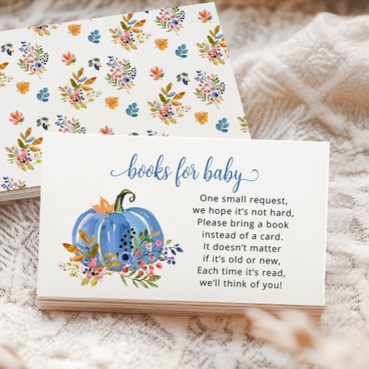 Whimsical Autumn Baby Shower Book Request Card Informatiekaartje