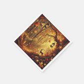Whimsical Autumn Enchanted Golden Forest Decoupage Servet (Hoek)