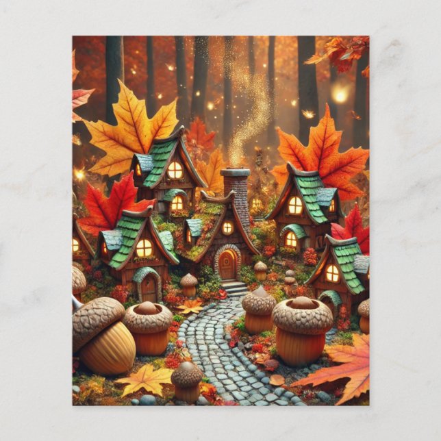 Whimsical Autumn Fairy Village Scrapbook Papier (Voorkant)