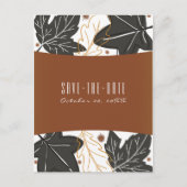 Whimsical Autumn Fall Leaves Eikels Save the Date Aankondigingskaart (Voorkant)