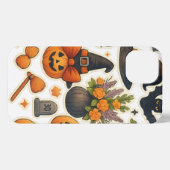 Whimsical Autumn Halloween Cat iPhone Case – Schat Hoesje (Achterkant horizontaal)