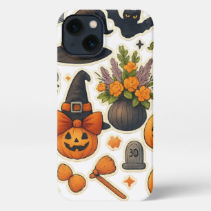 Whimsical Autumn Halloween Cat iPhone Case – Schat 13 Hoesje