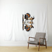 Whimsical Autumn Patchwork Pompoen Gezellige Herfs Wandkleed (In Situ (horizontaal))