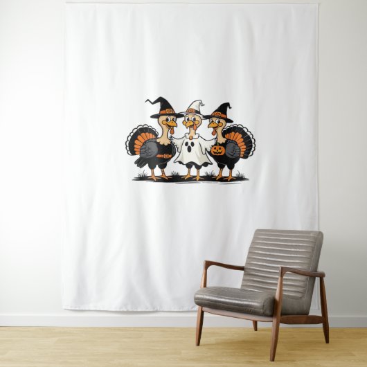 Whimsical Autumn Patchwork Pompoen Gezellige Herfs Wandkleed (In situ)