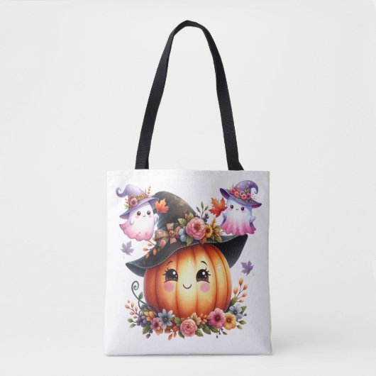 Whimsical Autumn Pumpkin Witch Design Draagtas (Voorkant)