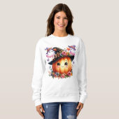 Whimsical Autumn Pumpkin Witch Design Trui (Voorkant volledig)