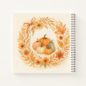 Whimsical Autumn Wreath with Pumpkins - Boho Fall Notitieboek (Achterkant)