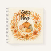 Whimsical Autumn Wreath with Pumpkins - Boho Fall Notitieboek (Voorkant)