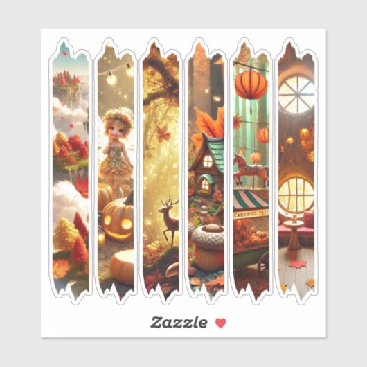Whimsical Autumnal Fantasy Washi Tape Scrapbook Sticker (Vel)