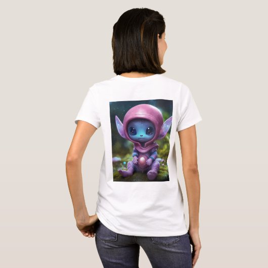 Whimsical Baby Alien - Een surrealistisch droomlan T-shirt (Achterkant volledig)