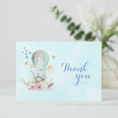 Whimsical Baby Bunny in een ballon Dank u Bedankkaart (Staand voorkant)