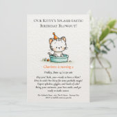 Whimsical Baby Kat Verjaardagsuitnodiging Kaart (Staand voorkant)